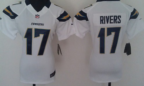 Nike San Diego Chargers 17 Philip Rivers White Game Team Women's Jersey